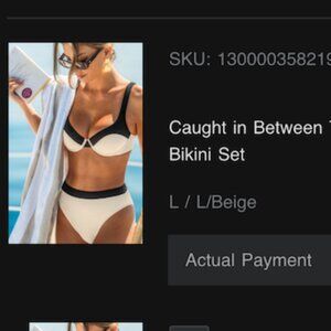 Cupshe Caught in Between Tummy Control Bikini Set NWT L